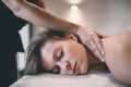 Rejuvenating relaxing massage by masseur