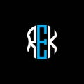 REK letter logo abstract creative design.