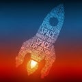 Relate to space exploration, featuring terms such as Space, Innovation, Royalty Free Stock Photo