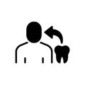 Black solid icon for Relates, dentists and tooth