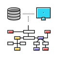 relational database color icon vector illustration