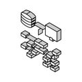 relational database isometric icon vector illustration