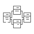 relational database line icon vector illustration