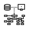 relational database line icon vector illustration
