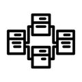 relational database line icon vector illustration