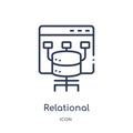 relational database management system icon from technology outline collection. Thin line relational database management system