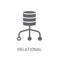 Relational database management system icon. Trendy Relational da