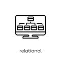 Relational database management system icon. Trendy modern flat l