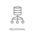 Relational database management system linear icon. Modern outlin
