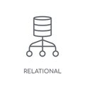 Relational database management system linear icon. Modern outlin