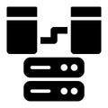 Relational Database, Structured, Data Storage Glyph Solid Icon