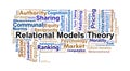 Relational Models Theory Word Cloud. Core Terms on Social Interaction and Human Relationships Royalty Free Stock Photo