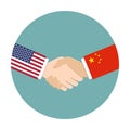 Relations concept between the USA and China