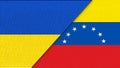 Relations between the two states. Flag of Ukraine and Venezuela