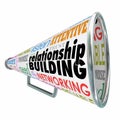 Relationship Building Megaphone Bullhorn Strengthen Friendship B