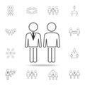relationship of business person with client icon. Detailed set of people in work icons. Premium graphic design. One of the