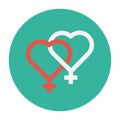 Relationship color flat icon