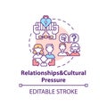 Relationship and cultural pressure concept icon