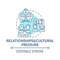 Relationship and cultural pressure turquoise concept icon