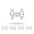 Relationship of different sexes multi color icon. Simple thin line, outline of people icons for ui and ux, website or