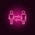 relationship of different sexes neon icon. Elements of People set. Simple icon for websites, web design, mobile app, info graphics