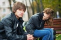 Relationship difficulties of young people couple Royalty Free Stock Photo