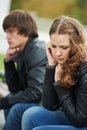 Relationship difficulties of young people couple Royalty Free Stock Photo
