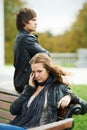Relationship difficulties of young people couple Royalty Free Stock Photo