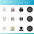 Relationship and emotions icons set