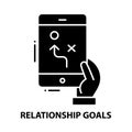 relationship goals icon, black vector sign with editable strokes, concept illustration