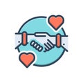 Color illustration icon for Relationship, connection and bond