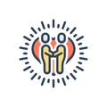 Color illustration icon for Relationship, relation and bond Royalty Free Stock Photo