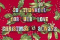 Relationship love joy hope Christmas typography