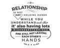 Relationship is not just holding hands while you understand each other Royalty Free Stock Photo