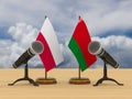 Relationship between Poland and Belarus. 3D illustration