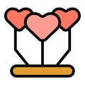 Relationship premium heart icon vector flat