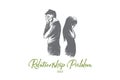 Relationship problem concept. Hand drawn isolated vector. Royalty Free Stock Photo