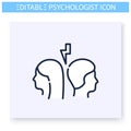 Relationship problem line icon. Editable