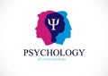 Relationship psychology concept created with man and woman heads