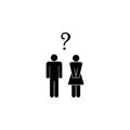 the relationship is questionable icon. Element of couples in love illustration. Premium quality graphic design icon. Signs and