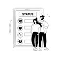 Relationship status abstract concept vector illustration.