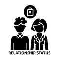 relationship status icon, black vector sign with editable strokes, concept illustration