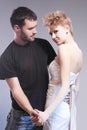 Relationships Concepts. Young Caucasian Couple Posing Together a