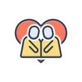 Color illustration icon for Relationships, connection and relation Royalty Free Stock Photo