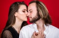 Relationships and love. Sensual Couple in tender passion. Woman and man kissing. Royalty Free Stock Photo