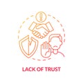Relationships without trust concept icon