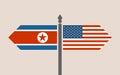 Relationships between USA and North Korea.