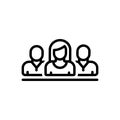 Black line icon for Relative, family and gathering