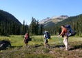 Relatives Hiking in Callaghan Valley Royalty Free Stock Photo