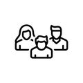 Black line icon for Relatives, ancestors and cousins
